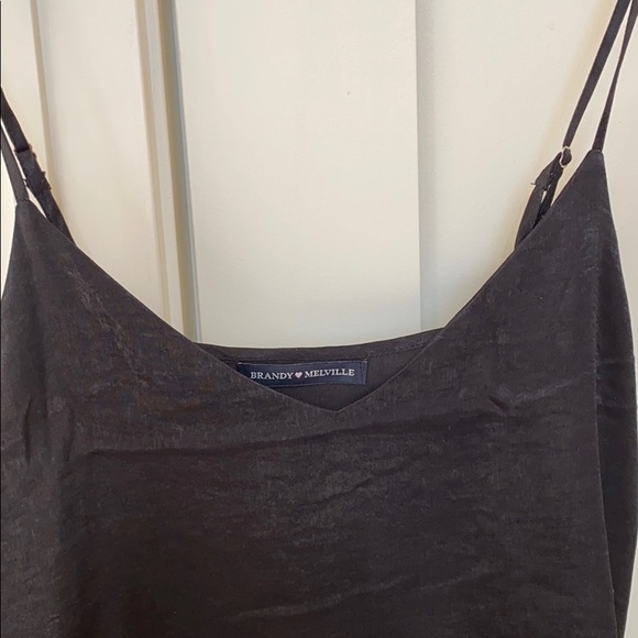 Brandy Melville Black Alessia Silk Tank - Picture 5 of 5